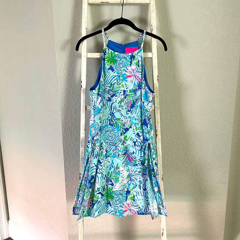 Lilly Pulitzer Pearl Romper Coastal Blue Lion Around Size 4